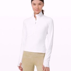 Lululemon white cropped quarter zip